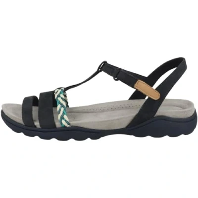 Image of Clarks Women&#039;s Amanda Tealite Sports Sandal, Navy Nubuck, 3.5 UK