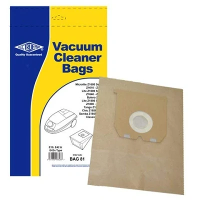 Image of Electruepart E10 E42 Type Vacuum Cleaner Dust Bags for Electrolux Microlite Z1600 Z1800 Series (Pack of 5)