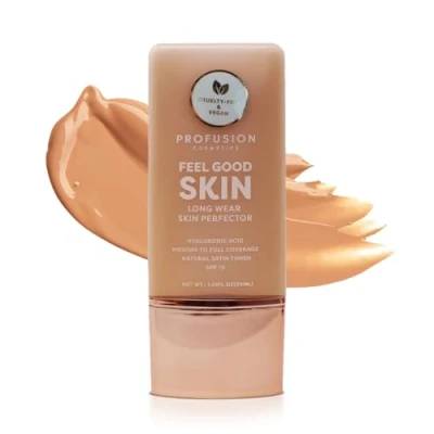 Image of Profusion Cosmetics Lightweight Liquid Foundation for a Flawless and Elegant Radiance, Breathable Makeup Improves Uneven Skin Tone, Cruelty Free Medium 330