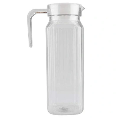 Image of Pitcher, Acrylic Pitcher Beverage Transparent Juice Bottle Ice Cold Jug with Lid for Home and Bar(1100ml)