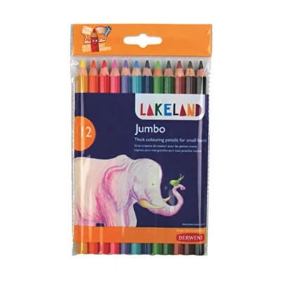 Image of Derwent33326 Lakeland Jumbo Colouring Pencils,Multicolor , Set of 12