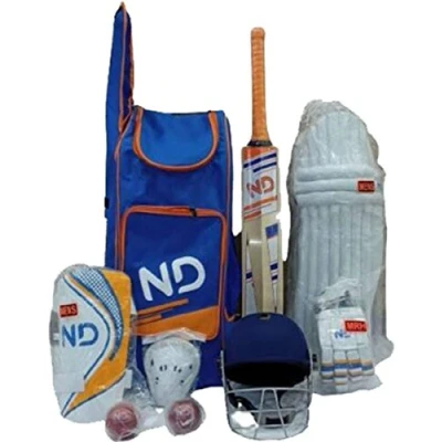 Image of ND Sports Cricket 11 Piece Set for Boy&#039;s Ambi (8 10 Years), U Kash BlueClubKit BoysAmbi