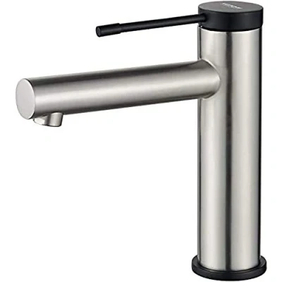 Image of Ibergrif Luna, Basin Mixer, Single Lever Washroom Tap, Brushed Nickel