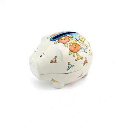 Image of Flowers Little Coin Piggy Bank Tin Money Box Cracker Filler Mini Gift
