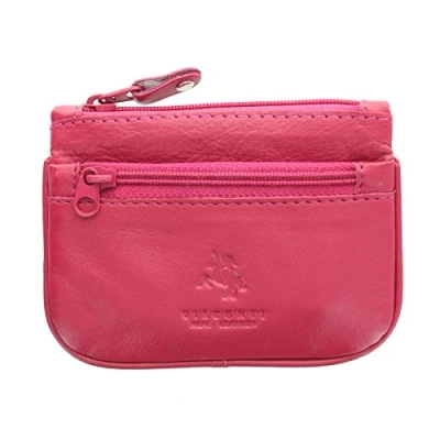 Image of Visconti Leather Zip Top Coin Purse/Keycase CP3 Fuchsia
