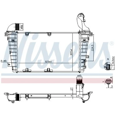 Image of 13223394, 6302063, 6302069, 6302074, 93184734 Intercooler NISSENS 961267 without EGR valve VAUXHALL: Zafira Mk2