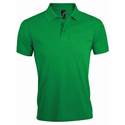 Image of SOLS Mens Prime Pique Plain Short Sleeve Polo Shirt (Kelly Green) Size Large