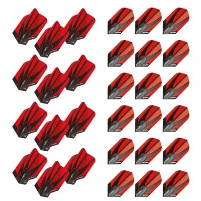 Image of WINMAU Prism Alpha Slim Red &amp; Black dart flights 10 sets per pack (30 in total)