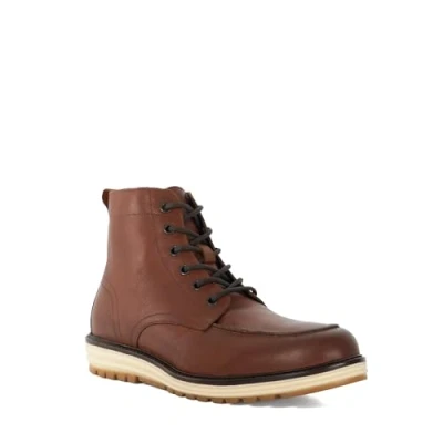 Image of Dune London Mens Coburn Leather Wedge Lace Up Boots Brown Size UK 7