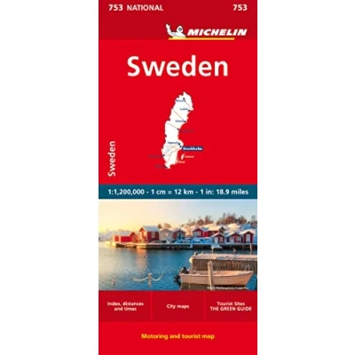 Image of Sweden Michelin National Map 753: Straßen und Tourismuskarte 1:1 200 000 (Michelin Maps, 753)