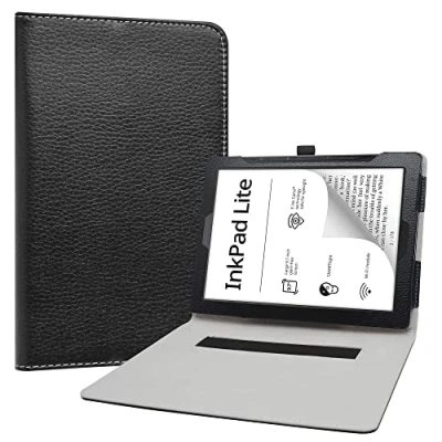 Image of Labanem Slim Fit Polyurethane Leather Case with Pocketbook InkPad Lite, for 9.7 Inch Lite Tablet Black