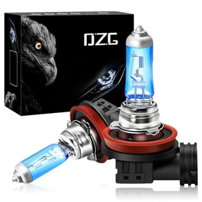 Image of DZG H8 Halogen Bulbs 12V 35W Super White Headlight Lamps 5500K Fog Light DRL Angel Eye Bulb, 2 Pieces