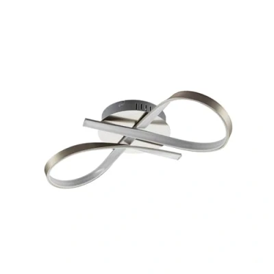 Image of LED Ceiling Light &#039;Alana&#039; (Modern) in Silver Made of Aluminium for e.g. Living Room &amp; Dining (1 Source,) from Lindby lamp, lamp