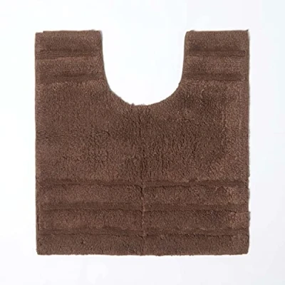 Image of HOMESCAPES Spa Supreme Luxury Pedestal Mat, Chocolate, Very Heavy 1800 GSM, Super Soft Plush Cotton, 50x55cm, Washable at Home. Bath Mats Sold Seperately