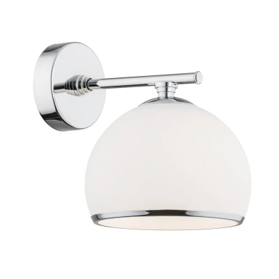 Image of Marbella Dome Wall Lamp Opal Matt, Chrome