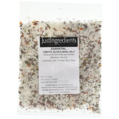 Image of JustIngredients Essentials Tomato/OActive and Basil Salt, 100 g Pack of 5