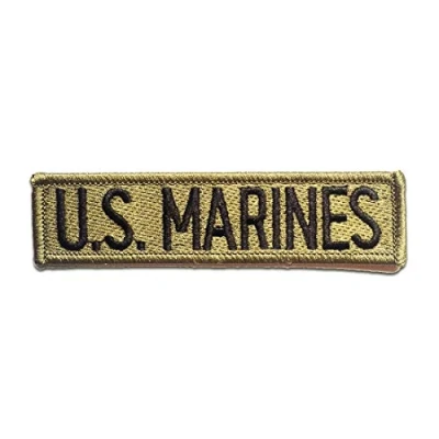 Image of U.S. Marines Army Iron on Patches Adhesive Emblem Stickers Appliques, Size: 4.41 x 1.14 inches