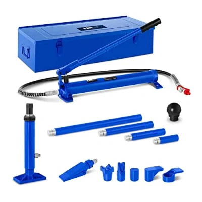 Image of MSW Hydraulic Porta Power Car Jack Spreader Body Repair Frame Aligner Automotive Bodywork 10,000kg KP 10 (Height Piston Rod 355 490mm, Overload System, 4 Pipe Extensions)
