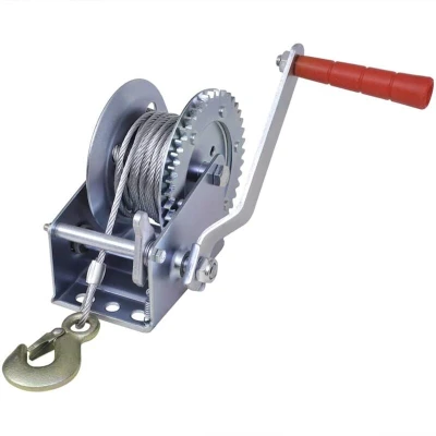 Image of vidaXL Durable Iron Hand Winch with 540 kg / 1200 Ibs Capacity, 10 Meters Cable Length, 4.1:1 Gear Ratio, Ideal for Pickup Trucks, Trailers and Mobile Applications