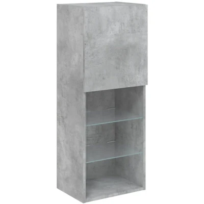 Image of vidaXL TV Cabinet with LED Lights Concrete Grey 40.5x30x102 cm