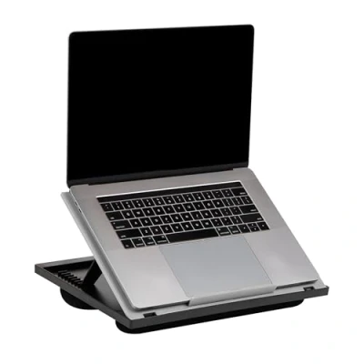 Image of Mind Reader Anchor Collection, Adjustable, Portable 8 Position Lap Top Desk with Built in Cushions, Gray, 11.12 D x 14.75 W 3 H