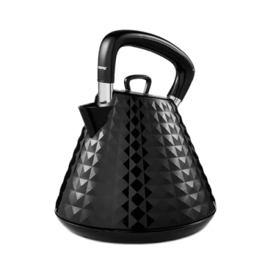 Image of Geepas 1.5L Cordless Electric Kettle 3000W Traditional Pyramid with 360 Rotational Base Strix Control, Auto Shut Off, Boil Dry Sensor Space Saving Cord Storage and LED Indicator, Black