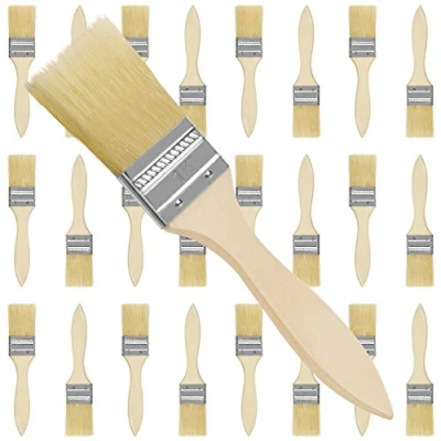 Image of Kurtzy 25 Pack 1.5 Inch/3.81cm Chip Paint Brushes Professional Wooden Handle Paintbrush Set for Paint, Stains, Varnishes, Glues and Home DIY