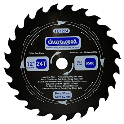 Image of Charnwood TB1224 Low Noise Circular Saw Blade 300 x 30mm 24T 3.2k