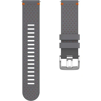 Image of Polar perforated leather wristband for 22mm compatible sportswatches (GritX, Vantage M &amp; V2 series), Grey Orange