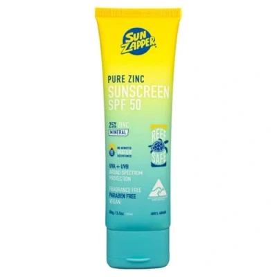Image of Pure Zinc Sun Cream SPF 50 Zapper Reef Safe Mineral Non Nano Sunscreen Made in Australia