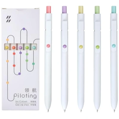 Image of MengRan Gel Pens Set,0.5mm Fine Point Tip,Quick Drying Ink, Smooth Writing Cute Gifts for Men (5 Pcs Vintage Black Ink)