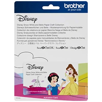Image of Brother ScanNCut Disney Snow White and Belle Paper Craft Collection CADSNP06 includes 30 Intricate Designs for Shadow Boxes, Pop Up Cards, Rhinestone Templates More