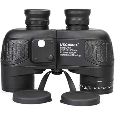 Image of USCAMEL 10X50 HD Waterproof Military Binoculars with Ranging, Compass Multifunction, Suitable for Adults Bird watching, Hunting, Sailing, Black