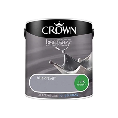 Image of 2.5L CROWN Standard Breatheasy Silk Emulsion Paint Blue Gravel