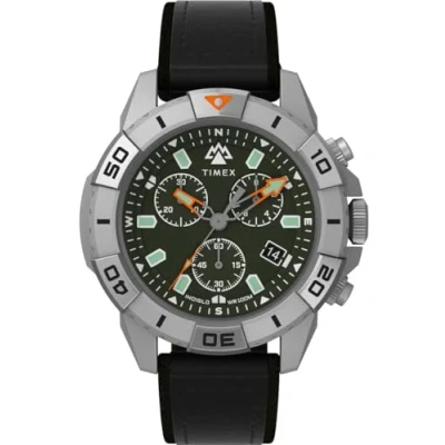 Image of Timex Ridge Chrono Mens Black Watch TW2W16100 Leather (archived) One Size