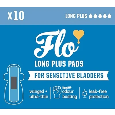 Image of FLO Organic Sensitive Bladder Long Plus Bamboo Pads (10 Pads)