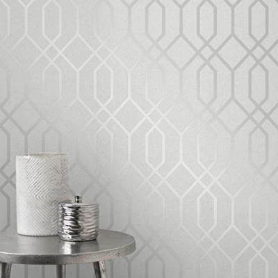 Image of Fine Decor Quartz Trellis Silver