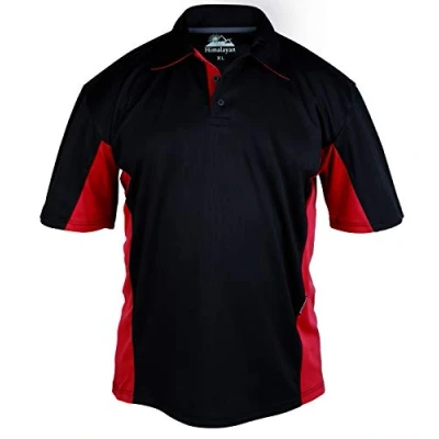 Image of Himalayan H801 S Zephyr Polo Shirt, Black/Red, Size