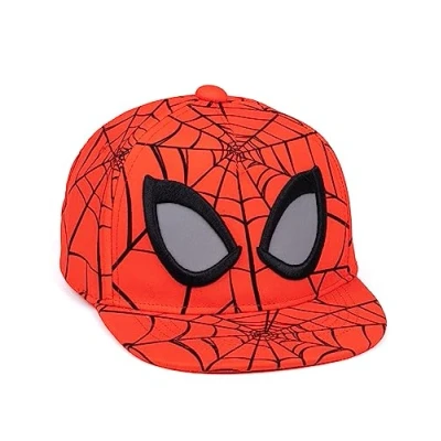 Image of Marvel Spider Man Kids Snapback Cap Red Summer Hat for Boys &amp; Girls Spiderman Superhero Graphic Sun Adjustable Clasp Web Headwear Cool Merchandise Gift Children
