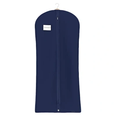 Image of Hangerworld 54 Inch Navy Blue Breathable Dress Suit Garment Clothes Cover Protector Bag