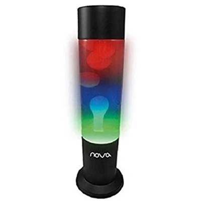 Image of Nova Wax Lamp Rainbow Tinted Glass 15 Inch