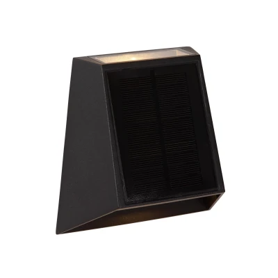 Image of Luton Wall light Outdoor Solar LED Dim. 2850K/3150K IP54 Day/Night Sensor Black