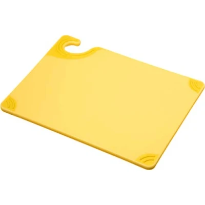 Image of San Jamar CBG912 Saf T Grip x Pediter Co Polymer Cutting Board, 12&quot; Length 9&quot; Width 3/8&quot; Thick, Yellow
