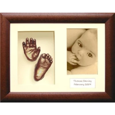 Image of New Baby Casting Kit with Large 3D Box Display Frame in Dark Rustic &amp; Bronze Metallic Paint by BabyRice