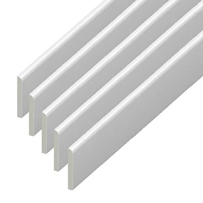 Image of UPVC Plastic Trim 45mm x 1m 5 Pack White Architrave Skirting Board/Window Finishing