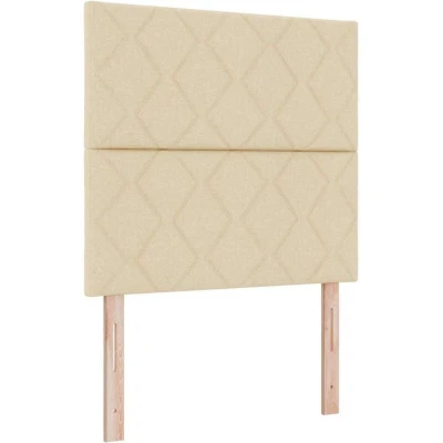 Image of Box Spring Bed with Mattress Cream 90x200 cm Fabric vidaXL