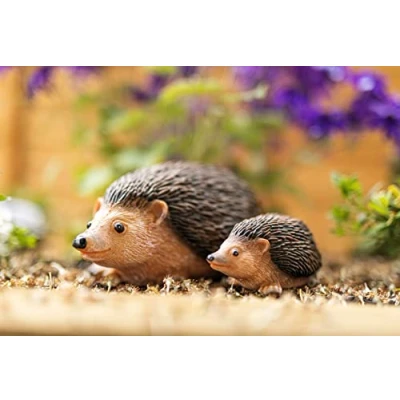 Image of GardenMile® Life like Hedgehog Family Garden Animal Ornaments Small And Large Lawn Statues Decorative Decor Patio