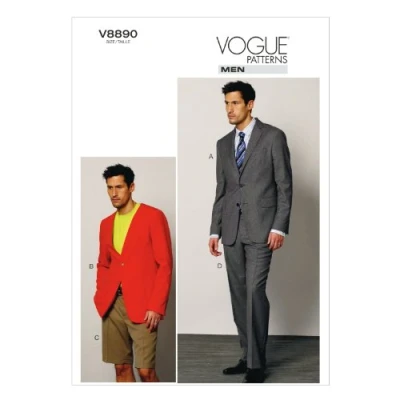 Image of Vogue Patterns V8890 Size MUU 34 36 38 40 Men&#039;s Jacket Shorts and Pants