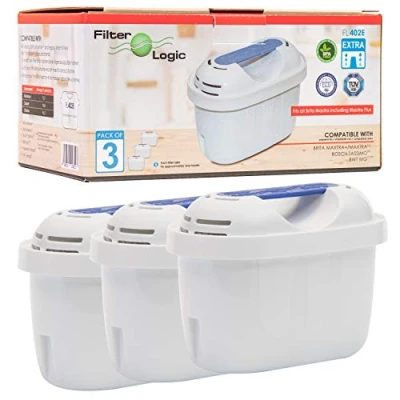 Image of FilterLogic FL402E Universal Compatible Water Filters fits Brita Maxtra+ Plus, Bosch Tassimo,Style, Aluna,Marella Jugs/Breville VKJ972/Russell Hobbs 22851 Kettles