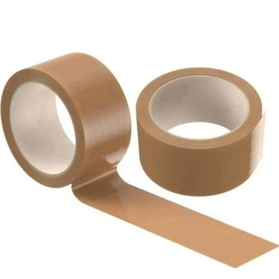 Image of 3 Rolls of TGL Packing Tape Buff Brown Rolls. Heavy Duty Parcel for Shipping and Mailing, Strong Seal on All Box Types